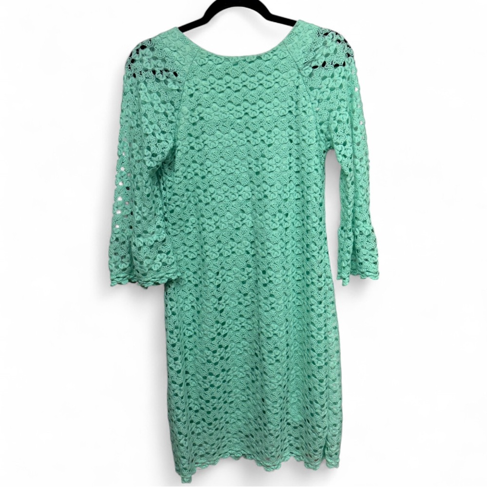 Rabbit Rabbit Rabbit Designs Mint Green Crochet Lace Dress Size 4 - Picture 5 of 7